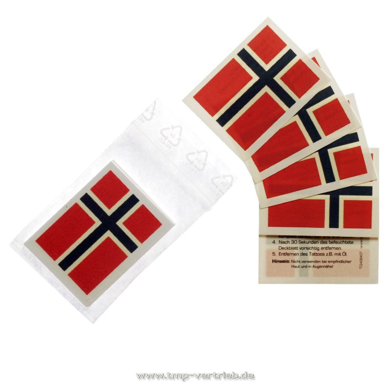Norwegen Fan Tattoo 1000er Karton